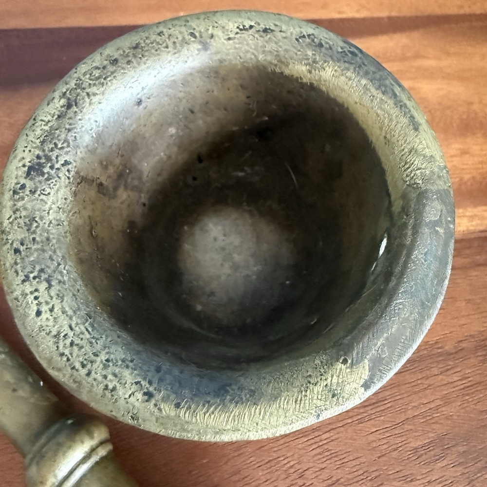 Antique European Bronze Apothecary Mortar & Pestle 17th Century Style 3lb - Picture 6 of 10